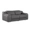 Homeroots 76in Dark Gray and Silver Italian Leather Power Reclining Loveseat 633749 - alternate 6