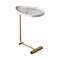 Homeroots 24" White and Gold Faux Marble and Metal Oval End Table 635694 - alternate 1