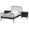 Baxton Studio Lucera Mid-Century Black Full Size 3-Piece Bobbin Bedroom Set 257-14014-14122-14122-ZORO - alternate 1