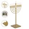 Vintiquewise Gold Finish Modern Contemporary Hanukkah Menorah with Remote Control for Home, Office, or QI004694.GD - alternate 2