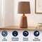 Jonathan Y Highland 22.25" Classic Cottage Tapered Resin/Metal LED Table Lamp w/Paper Rope Shade, Brown Wood Fin JYL9201A - alternate 3