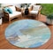Homeroots 8' Sky Blue And Teal Blue Round Abstract Washable Indoor Outdoor Area Rug 611254 - alternate 1