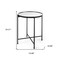 Homeroots 24" Silver and Black Mirrored Glass and Iron Round End Table 605368 - alternate 5
