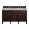 James Martin Vanities Brittany 60" Double Vanity, Burnished Mahogany, w/ 3 CM Siberian Silestone Top 650-V60D-BNM-3SFR - alternate 1