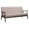 Homeroots 69" Beige Polyester Sofa With Brown Legs 396458 - alternate 5