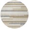 Homeroots 8' Ivory Beige And Taupe Round Striped Washable Indoor Outdoor Area Rug 613286 - alternate 4