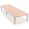 Leisuremod Marlin White Aluminum Patio Chaise Lounge Chair with Square Fire Pit Table, Light Brown MLWCF21-77LBR - alternate 4