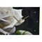 Homeroots 24" White Black And Green Solid Wood and Acrylic Silent Roses Floral Wall Clock 626571 - alternate 4