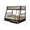 Homeroots Espresso Twin Over Full Solid Wood Bunk Bed With Storage 286524 - alternate 3