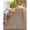World Rug Gallery Contemporary Bordered Weather Resistant Reversible Indoor/Outdoor Rug 2 ft x 7 ft Beige WR111BEIGE2X7 - alternate 1