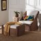 Bali & Pari Derris Bohemian Peanut Brown Braided Rattan 2-Piece Arm Chair and Footstool Set 256-14077-14076-ZORO - alternate 7