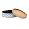 Homeroots Set of Two Blue And White Metal And Solid Wood Geometric Storage Canisters 721421 - alternate 4