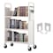 Vevor 3-Tier Rolling Book Cart Single Sided L-Shaped Shelves Book Truck in White HXTC-3LD-4112 - alternate 1