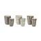 Homeroots Set of Six Black And Ivory Ceramic 2 Ounce Geometric Round Pot Planters, 6PK 517966 - alternate 1
