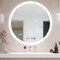 Fab Glass And Mirror LED Round Vanity Mirror, Wall Mounted Lighted Vanity Makeup Mirror with Anti Fog Dimmable Touch HC39RD - alternate 6