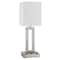 Homeroots 24" Nickel Metal Desk Usb Table Lamp With White Drum Shade 524763 - alternate 4