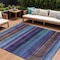 Homeroots 8' X 10' Blue Purple And Taupe Striped Washable Indoor Outdoor Area Rug 631206 - alternate 1