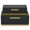Homeroots Set of Two Black And Gold Nesting Decorative Storage Boxes With Lids, 2PK 712919 - alternate 6
