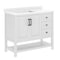 Flash Furniture Vega 42in. Vanity w/Sink, Cabinet w/Blk Hardware, Open Shelf & 3 Drawers, Marble Counter, Wht/Wht FS-VEGA42-WH-HDBLK-GG - alternate 5