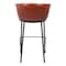 Homeroots 30" Brown And Black Faux Leather And Steel Bar Height Bar Chair 555656 - alternate 5