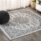 Jonathan Y Rozetta Boho Medallion Textured Weave Gray/Black 5 ft Square Indoor/Outdoor Area Rug SMB102D-5SQ - alternate 1