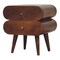 Homeroots 20" Chestnut Solid Wood Round Two Drawer Nightstand 722583 - alternate 1