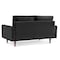 Homeroots 69" Black Velvet Sofa With Dark Brown Legs 543716 - alternate 5