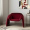 Homeroots 40" Red Velvet Contemporary Arm Chair 572304 - alternate 5