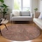 Homeroots 8' Salmon Charcoal And Beige Round Geometric Washable Indoor Outdoor Area Rug 577591 - alternate 3