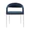 Armen Living Morgan Upholstered Dining Chair with Brushed Stainless Steel and Blue Fabric - Set of 2 LCMOSIBSBLU - alternate 5