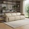 Homeroots 100" Beige Top Grain Leather Reclining Metal USB Sofa 720427 - alternate 6