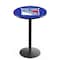 Holland Bar Stool Co 36" Blk Wrinkle New York Rangers Pub Table, 36" dia. Top L214B3636NYRang - alternate 1