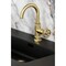 Kingston Brass One-Handle 1-Hole Bathroom Faucet with Knurled Handle, Deck Plate, and Push Pop-Up Drain KSD2217RKZ - alternate 3