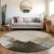 Homeroots 8' Khaki Light Green And Black Round Abstract Washable Indoor Outdoor Area Rug 603031 - alternate 3