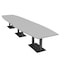 Skutchi Designs Boat Conference Table With Power Unit, 48 in W, 192 in L, Grey HAR-BOT-48x192-DOU.BK-U779-NA - alternate 1