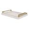 Homeroots Set of Two Off White Wood and Fabric Nested Serving Trays With Gold Handles 518600 - alternate 6