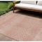 Homeroots 10' X 14' Salmon And Ivory Chevron Washable Indoor Outdoor Area Rug 612297 - alternate 1