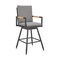 Homeroots 48" Dark Gray Metal Swivel Outdoor Bar Height chair with Footrest 571178 - alternate 5
