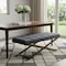 Homeroots 47in Gray And Gold Upholstered Velvet Dining bench 473172 - alternate 2
