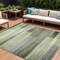Homeroots 8' X 10' Green And Ivory Striped Washable Indoor Outdoor Area Rug 630990 - alternate 1