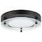 Sunlite LED Black 8in. Floating Glass Flush Mount Ceiling Light Fixture, 17W 1200 Lumens 4000K, 2PK 88678-SU - alternate 1