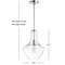 Jonathan Y Watts 10.5" 1-Light Mid-Century Modern Iron/Glass LED Pendant, Chrome/Clear JYL6400A - alternate 7