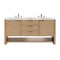 James Martin Vanities Solene 72 in. Double Vanity, Seaside Oak, w/ 3 CM Carrara Marble Top D225-V72-SSO-3CAR - alternate 1