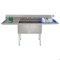 Koolmore 84 in. 18-Gauge 2-Compartment Commercial Sink with Backsplash and 24 in. Dual Drainboards KM-SB182414-24B3 - alternate 1