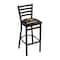 Holland Bar Stool Co 30" Blk Wrinkle Southern Miss Stationary Bar Stool, Ladder Back L00430SouMis - alternate 1