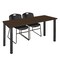 Regency Kee Training Table W/ 2 Zeng Chairs, 60 in W, 24 in L, Neo Walnut MT6024NWBPBK44BK - alternate 1