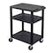 Luxor Utility Cart with Lipped Plastic Shelves, Thermoplastic Resin, 300 lb Load Capacity, 3 Shelves WT34E - alternate 5