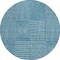 Homeroots 8' Teal Blue And Ivory Round Geometric Washable Indoor Outdoor Area Rug 596976 - alternate 5