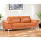 Homeroots 90" Orange Italian Leather Sofa With Silver Legs 329609 - alternate 4