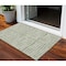 Homeroots 3' X 5' Green And Ivory Striped Washable Indoor Outdoor Area Rug 583420 - alternate 1